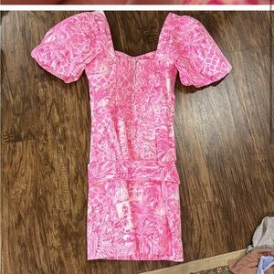 Lilly Pulitzer Pink Puff Sleeve Dress
